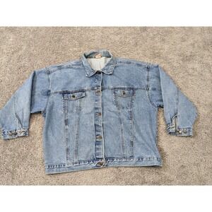 Vintage Wear‎ Wolf Denim Jacket Mens XXL 2XL Made in Canada Jean Jacket